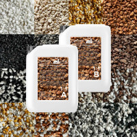 Steinteppich Epoxidharz Set Innen & Außen (ca. 28kg / 2-2,5m²) | Nero Ebano | 25kg 2-4mm Marmorkies + 3L, 2K Epoxidharz Bindemittel | Für Balkon, Terrasse, Treppen, Garage