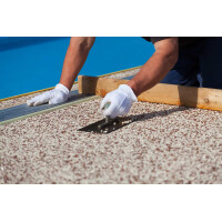 Steinteppich Epoxidharz Set Innen & Außen (ca. 28kg / 2-2,5m²) | Nero Ebano | 25kg 2-4mm Marmorkies + 3L, 2K Epoxidharz Bindemittel | Für Balkon, Terrasse, Treppen, Garage