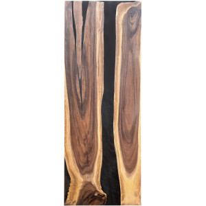 Epoxidharz Tischplatte River Table Schwarz Walnuss...