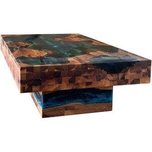 Epoxidharz Tisch River Table Komplett Set Walnuss...