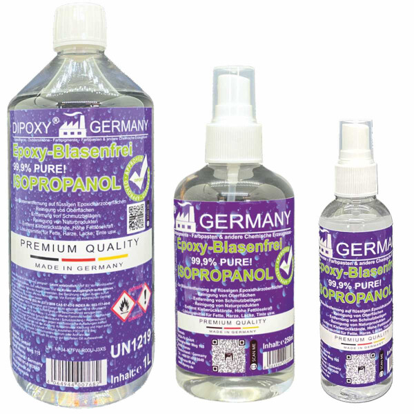 Isopropanolo 99,9% Solvente Alcool Isopropilico 2-Propanol IPA Pulitore, epossidico senza bolle!