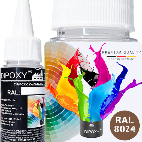 Dipoxy-PMI-RAL 8024 MARRONE BEIGE Pigmento base estremamente concentrato Pasta colorante Colorante per resina epossidica, resina poliestere, sistemi poliuretanici, calcestruzzo, vernici, vernici liquide Resina sintetica Gioielli