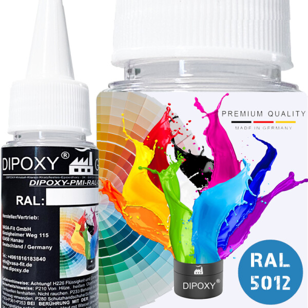 Dipoxy-PMI-RAL 5012 AZZURRO Pasta colorante pigmentata a base estremamente concentrata Colorante per resina epossidica, resina poliestere, sistemi poliuretanici, calcestruzzo, vernici, vernici liquide, resina sintetica, gioielli