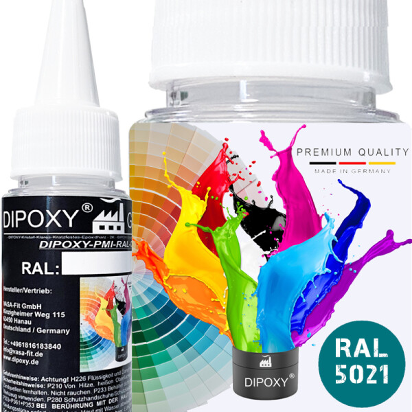 Dipoxy-PMI-RAL 5021 BLU ACQUA Pigmento base estremamente concentrato Pasta colorante Colorante per resina epossidica, resina poliestere, sistemi poliuretanici, calcestruzzo, vernici, vernici liquide Resina sintetica Gioielli