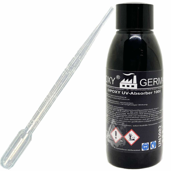 100 ml di assorbitore UV anti gialli ingiallimento resina epossidica epossidica + pipetta…